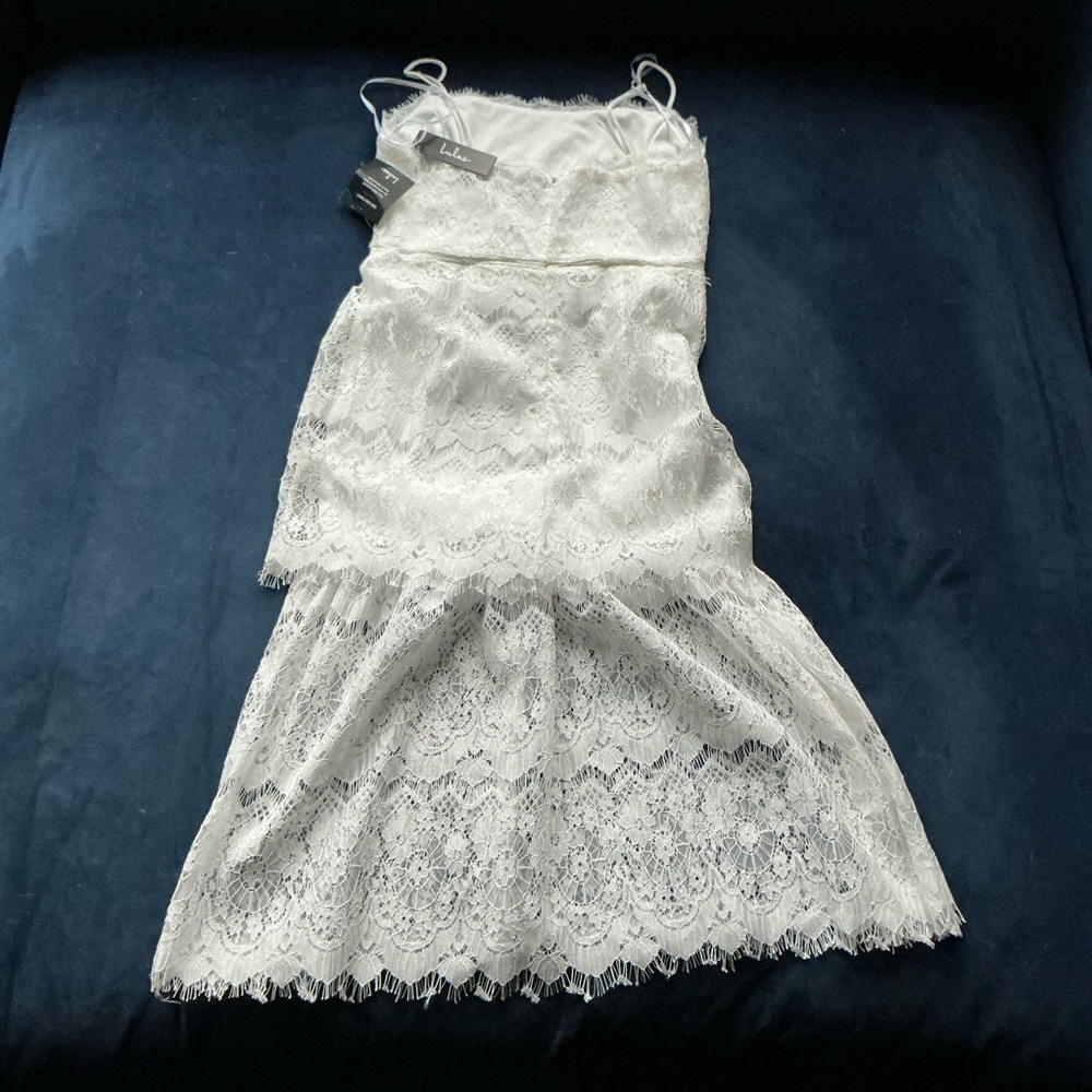 NWT LULU’S Wagner White Lace Sleeveless Midi‎ Dress - Picture 5 of 5
